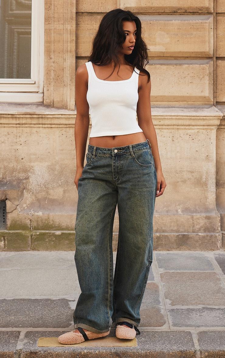 Pretty Little Thing Vintage Turn Up Hem Barrel Style Jeans