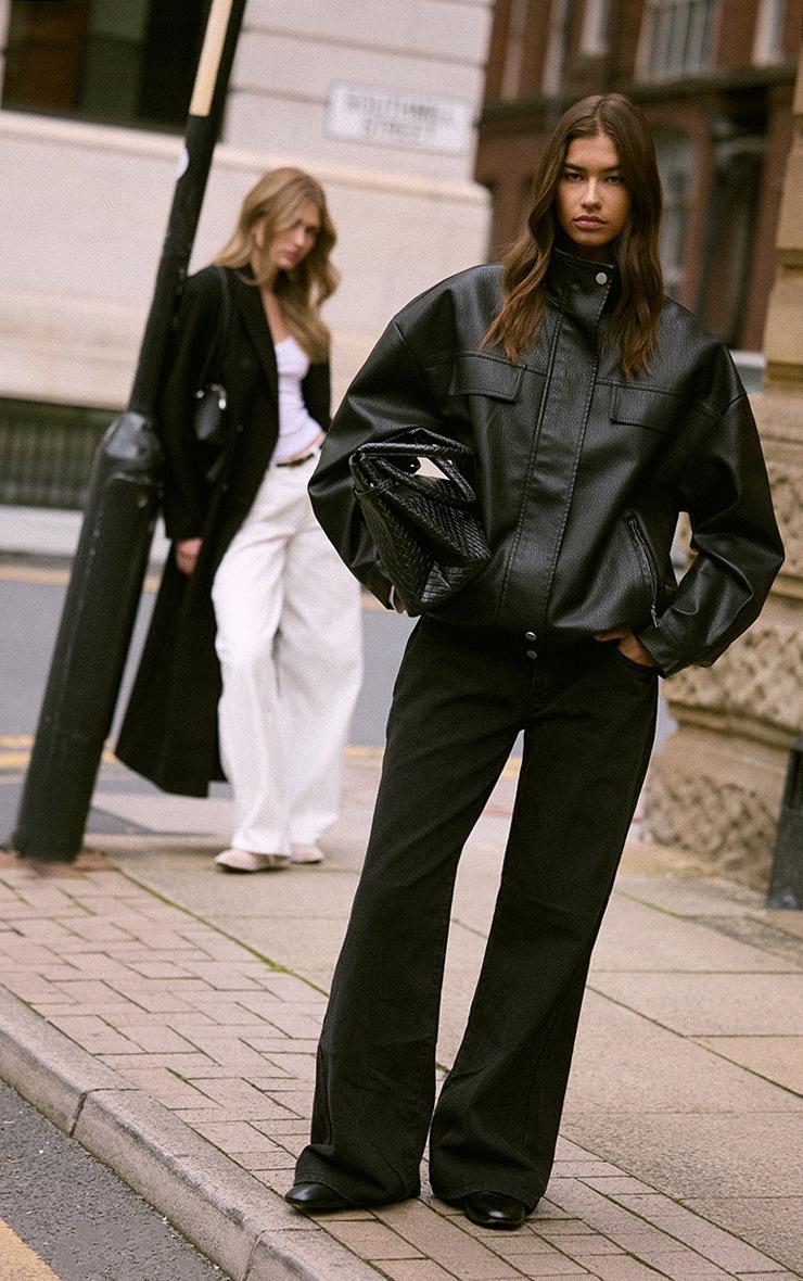 Pretty Little Thing Washed Black Low Rise Boyfriend Leg Jeans