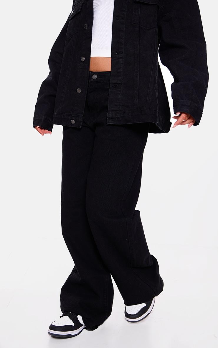 Pretty Little Thing Washed Black Low Rise Faded Boyfriend Jeans