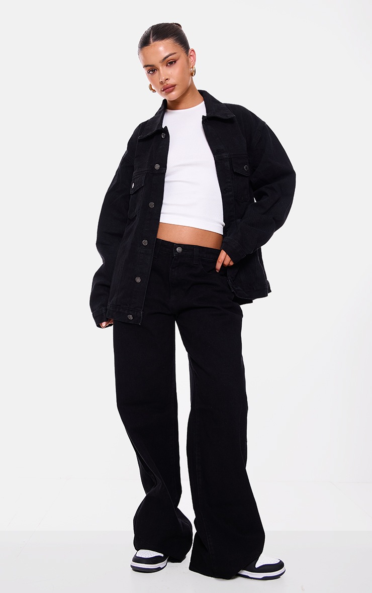 Pretty Little Thing Washed Black Low Rise Faded Boyfriend Jeans