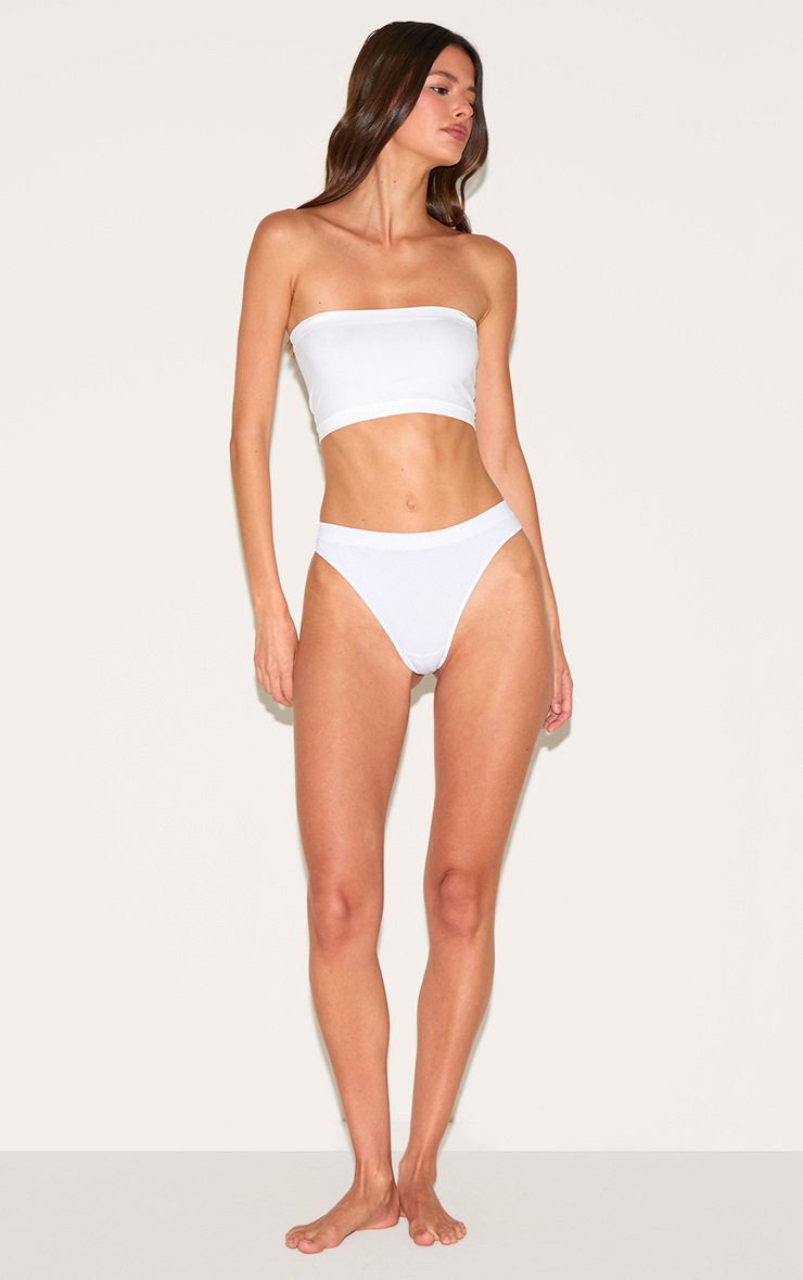 Pretty Little Thing White Seamless Bandeau Removeable Strap Bra