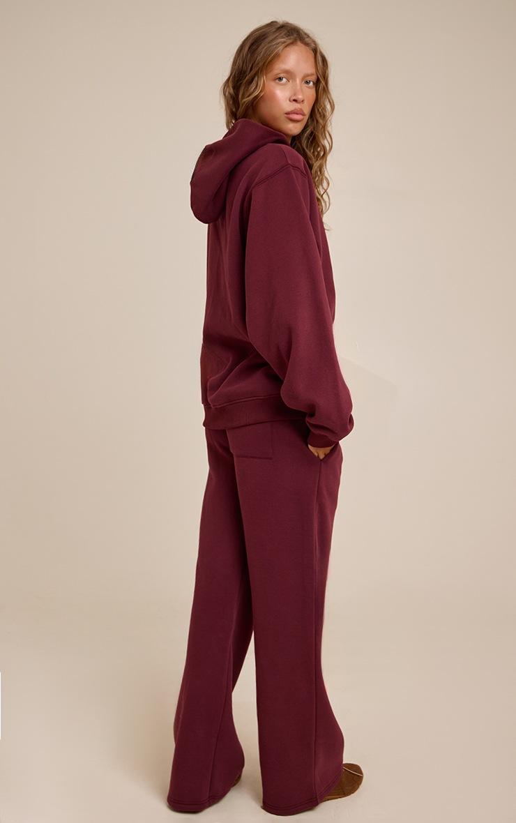Pretty Little Thing Wine Cotton Fleece Straight Leg Sweatpants