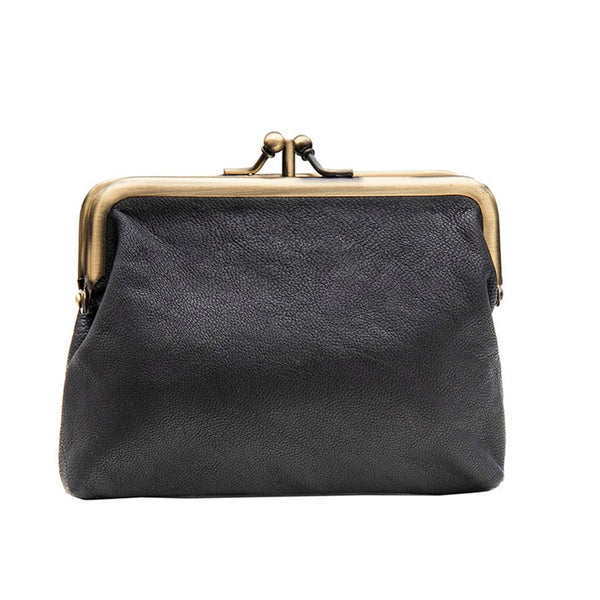 Primehide Black Clip Top Leather Purse | Final Sale – Limited Stock