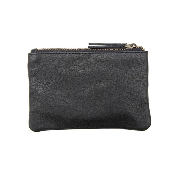 Primehide Black Leather Pouch | RFID Secure | Zip Purse & Keyring | Limited Stock – Final Sale