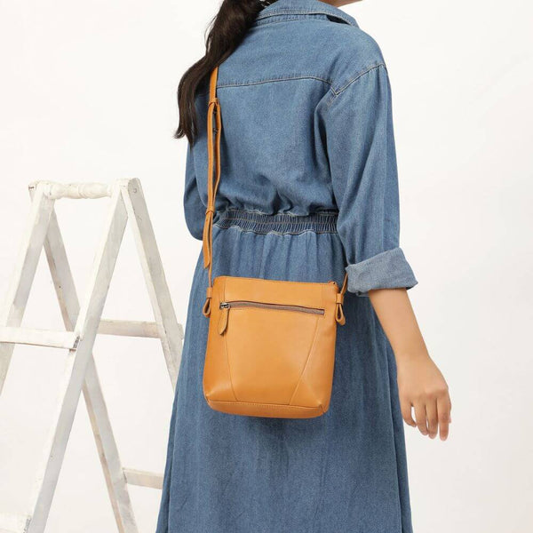 Primehide Classic Waxy Leather Crossbody Bag For Everyday Mabel Chester