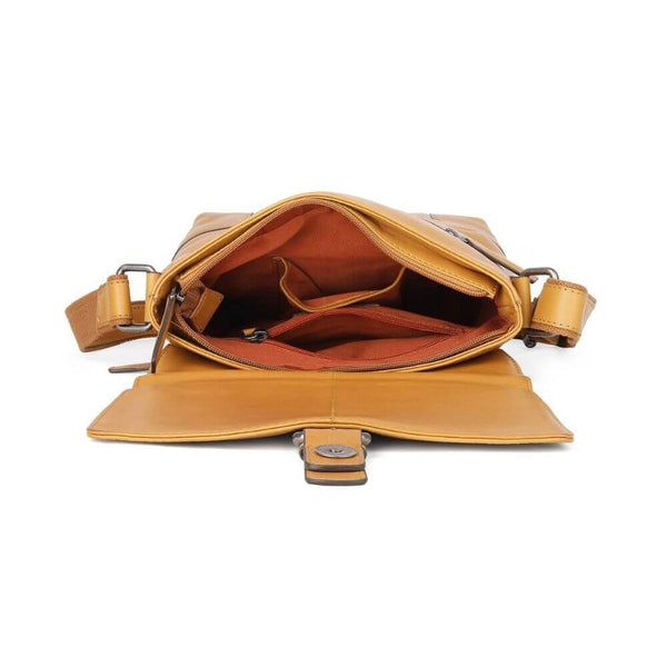 Primehide Classic Waxy Leather Messenger Bag For Laptops & Books Edgar Chester