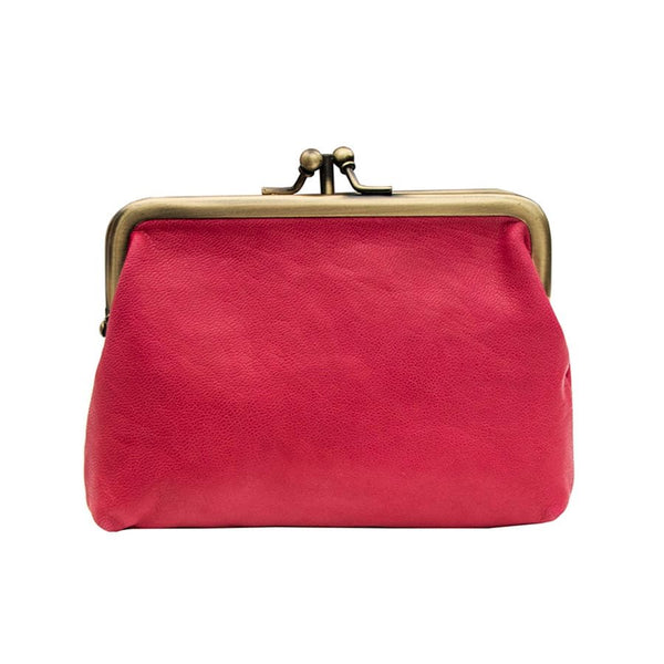 Primehide Final Sale – Rhubarb Clip Top Leather Purse | Bold & Stylish | Limited Stock