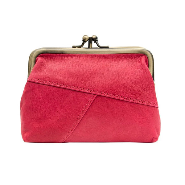 primehide Final Sale – Rhubarb Clip Top Leather Purse | Bold & Stylish | Limited Stock
