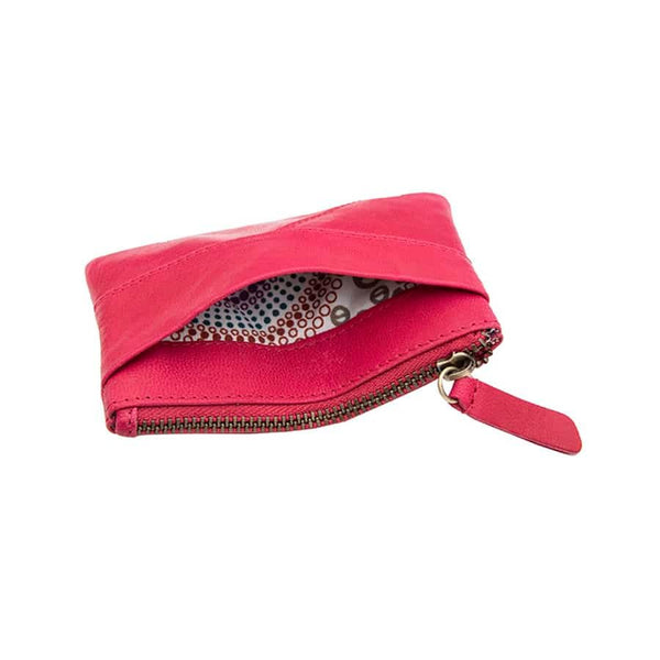 Primehide Final Sale – Rhubarb Leather Pouch | RFID Secure | Zip & Keyring | Limited Stock