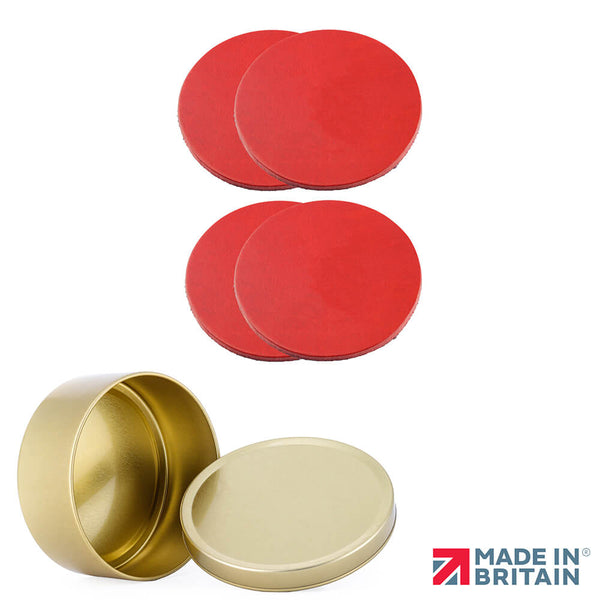 Primehide Leather Coasters Set Of 4 With Gold Tin – Handmade In The UK