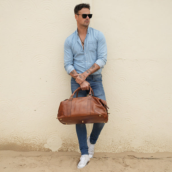 primehide Leather Holdall Vintage Style Duffle Bag Ridgeback