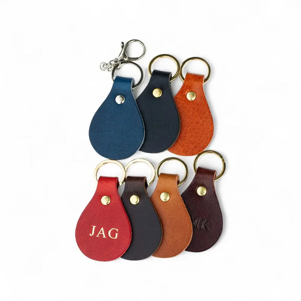 Primehide Leather Keyring Teardrop Shape Handmade In The UK | Personalised Gift
