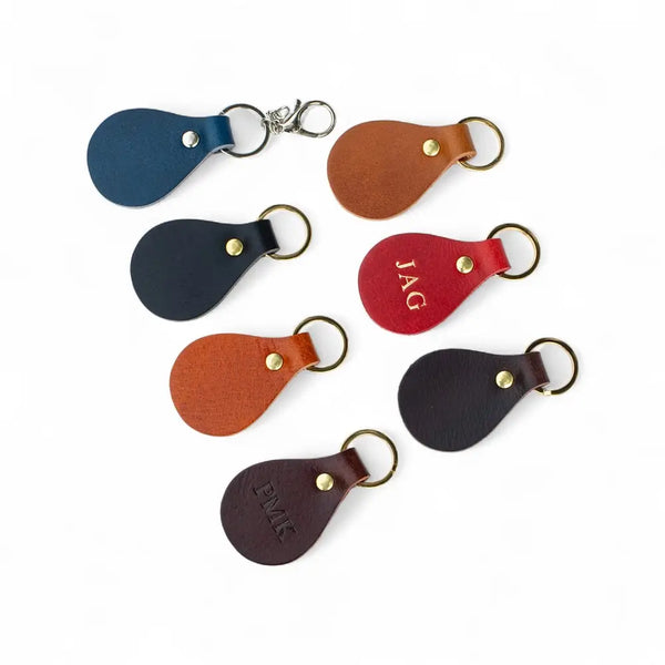 Primehide Leather Keyring Teardrop Shape Handmade In The UK | Personalised Gift