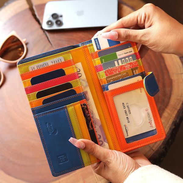 Primehide Long Leather Bifold Purse - Victoria London