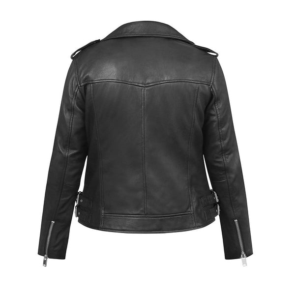 Primehide Asymmetric Biker Leather Jacket Rolly