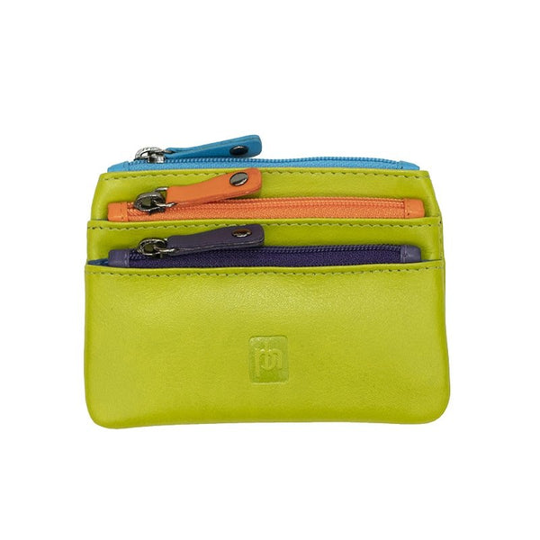 Primehide Coin Purse With Coloured Zips