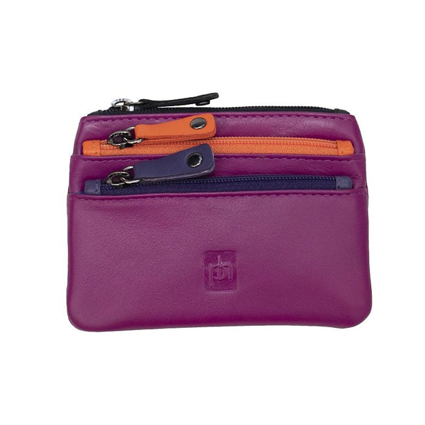 Primehide Coin Purse With Coloured Zips