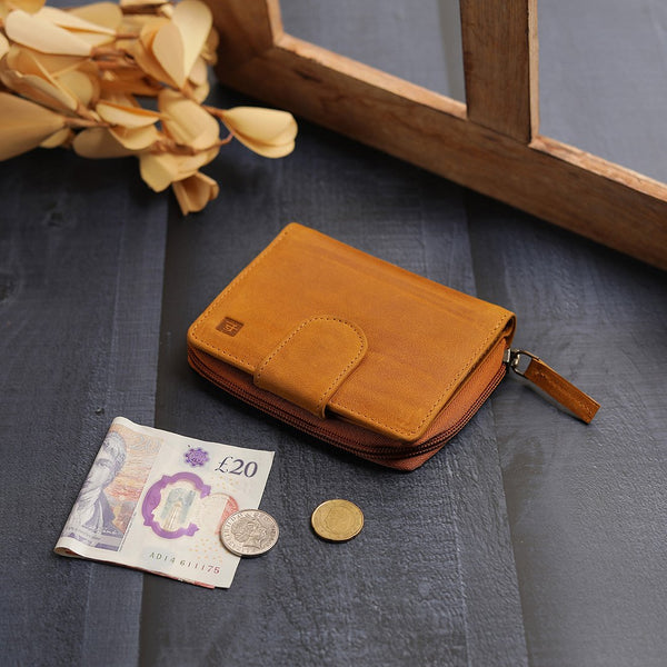 Primehide Columbia Leather Purse With Zip