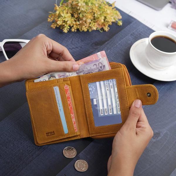 Primehide Columbia Leather Purse With Zip