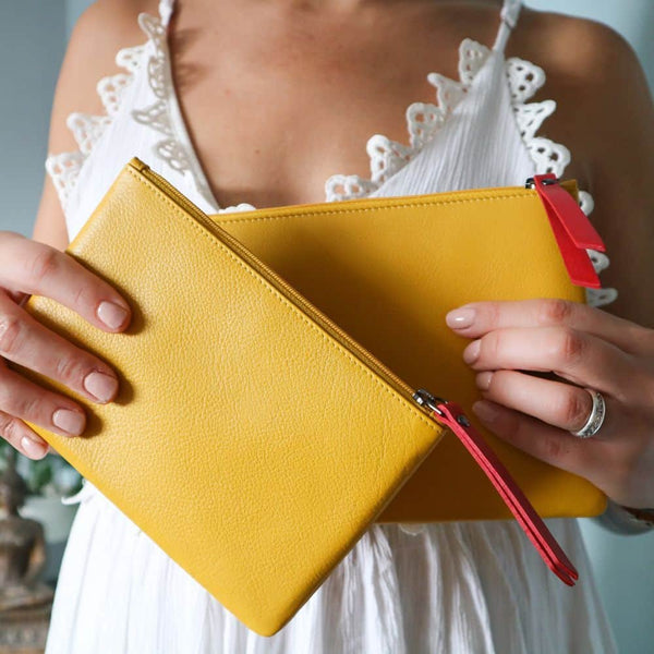 Primehide Large Size Leather Zip Pouch