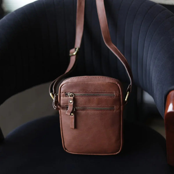 Primehide Leather Crossbody Flight Bag - Milano