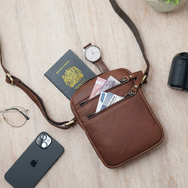 Primehide Leather Crossbody Flight Bag - Milano