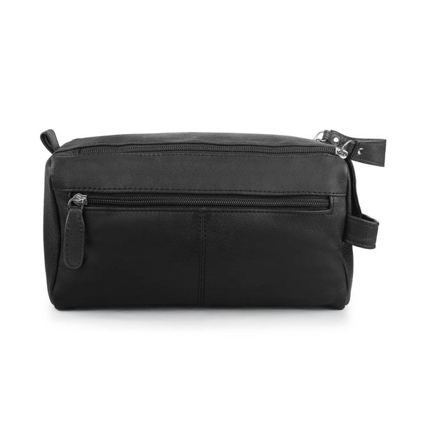 Primehide Leather Wash Bag With Double Zipper