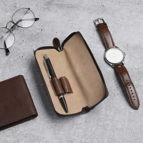 Primehide Leather Zipped Pen Case Harrison Mayfair