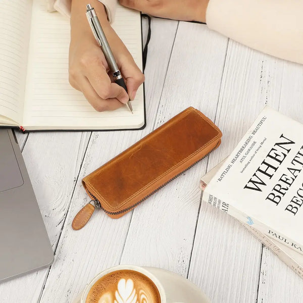 primehide Leather Zipped Pen Case Harrison Mayfair