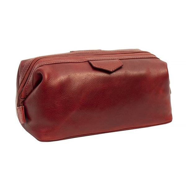 Primehide Luxury Leather Washbag - Sandro Tuscan
