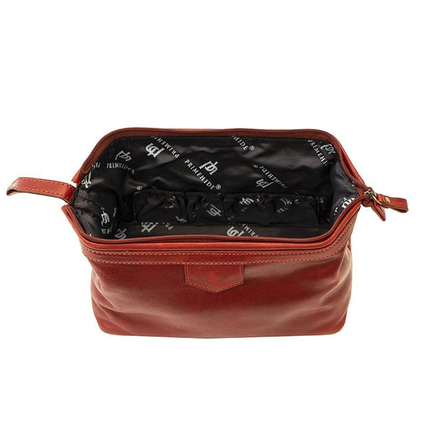Primehide Luxury Leather Washbag - Sandro Tuscan