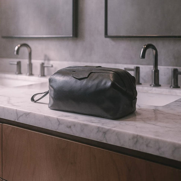 primehide Luxury Leather Washbag - Sandro Tuscan