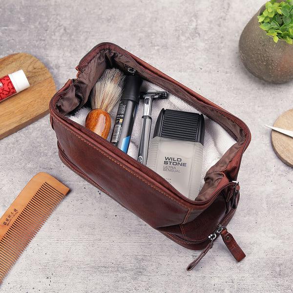 Primehide Men’s Leather Wash Bag