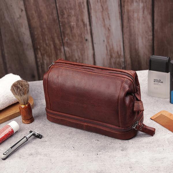 Primehide Men’s Leather Wash Bag