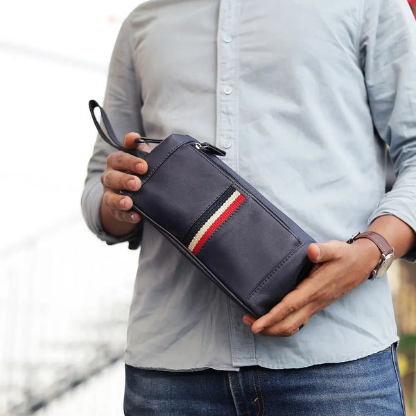 primehide Mens Leather Wash Bag - Texan