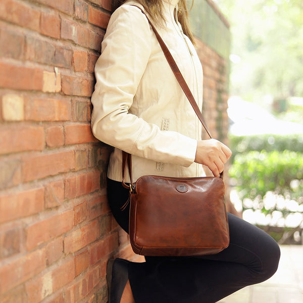 primehide Orion Leather Handbag Double Zipper