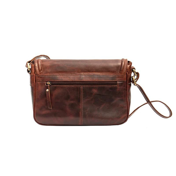 Primehide Roma Flapover Crossbody Bag Brown