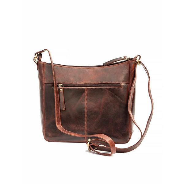 Primehide Roma Front Pocket Crossbody Bag Brown