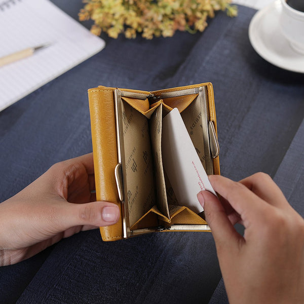 Primehide Velura Clip Frame Trifold Purse