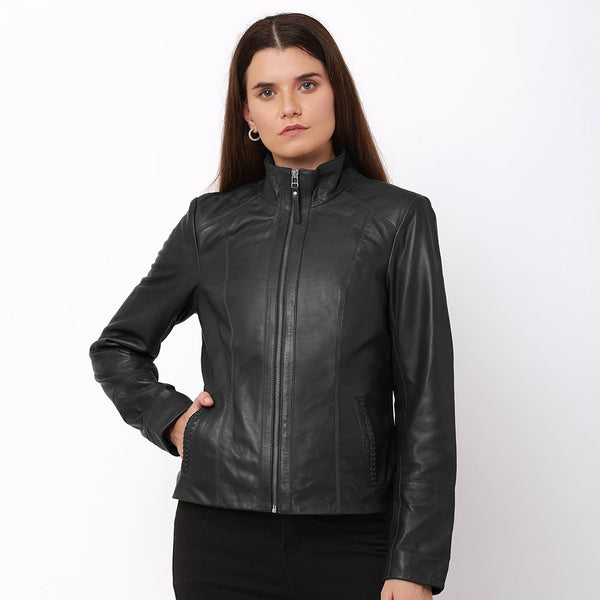 primehide Women's Black Leather Jacket – Reilly