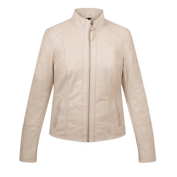 Primehide Women's Cream Leather Jacket – Reilly