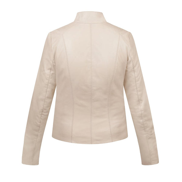 Primehide Women's Cream Leather Jacket – Reilly