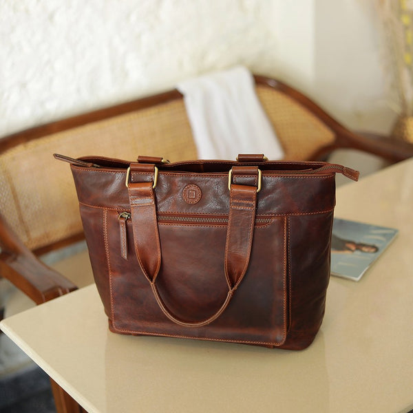 Primehide Women's Leather Laptop Tote Bag – Orion