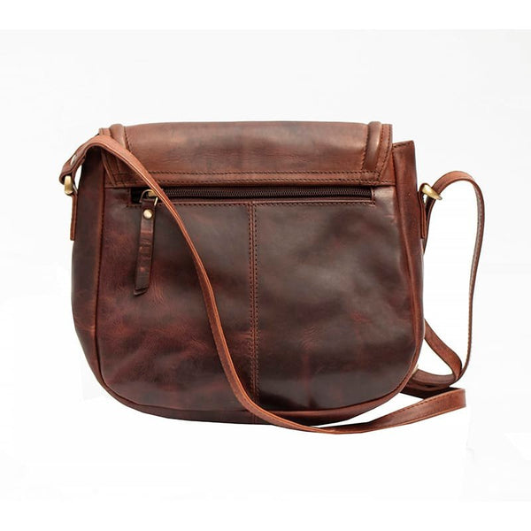 Primehide Roma Full Flap Shoulder Crossbody Bag Brown