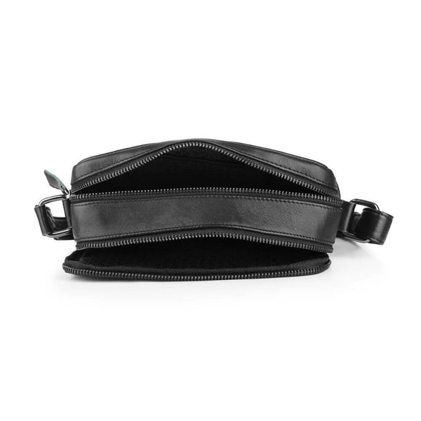 Primehide Secure Zip-Top Leather Messenger Bag For Tablets & Travel Theo Hudson
