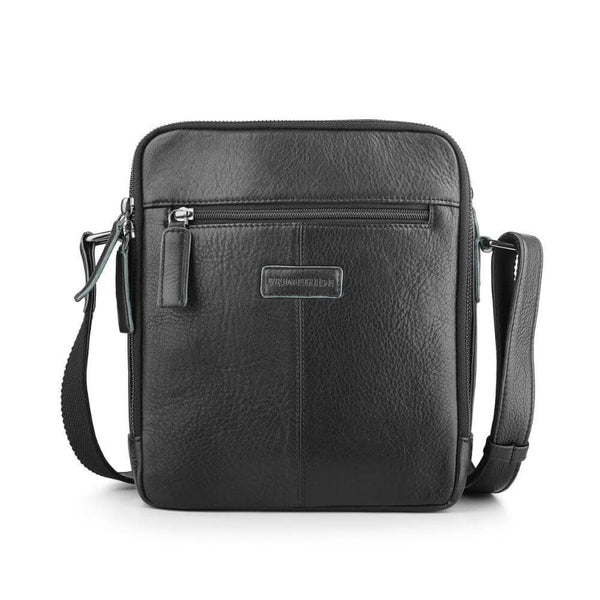 Primehide Secure Zip-Top Leather Messenger Bag For Tablets & Travel Theo Hudson