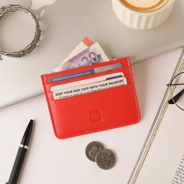 primehide Slim Leather Card Holder with RFID Protection