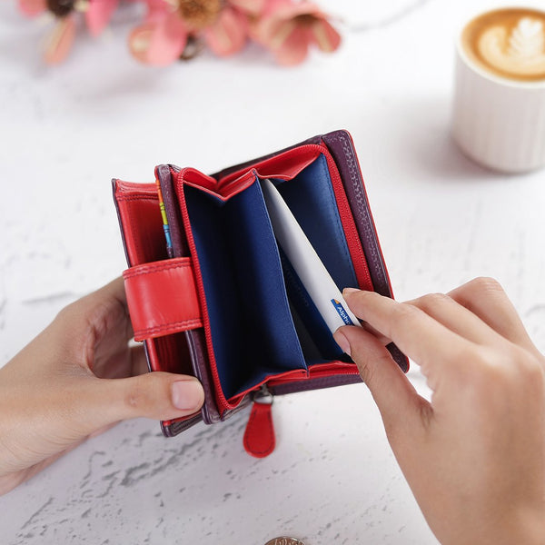 Primehide Soft Leather Colourful Purse - Camellia London