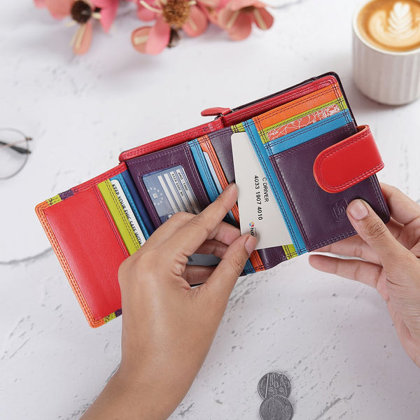 Primehide Soft Leather Colourful Purse - Camellia London