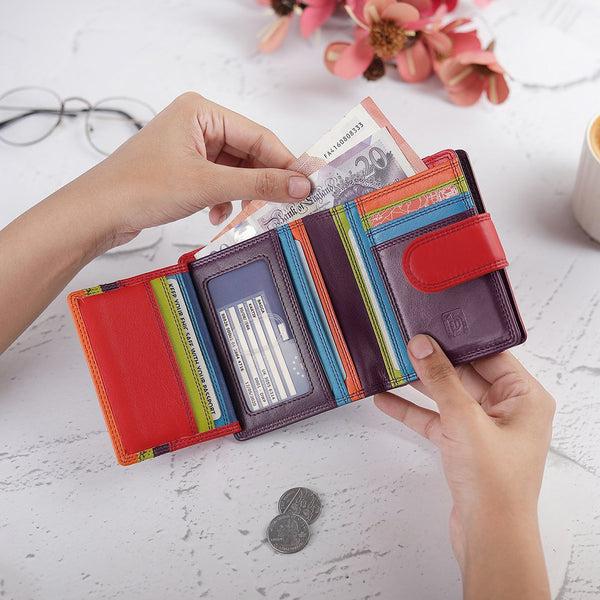 Primehide Soft Leather Colourful Purse - Camellia London